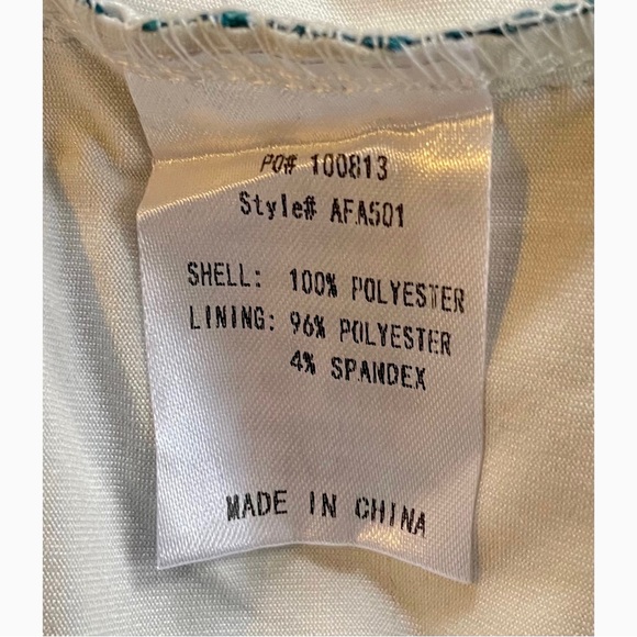 NWT XL Teal / Turquoise Lace Overlay Midi Dress - Picture 9 of 10